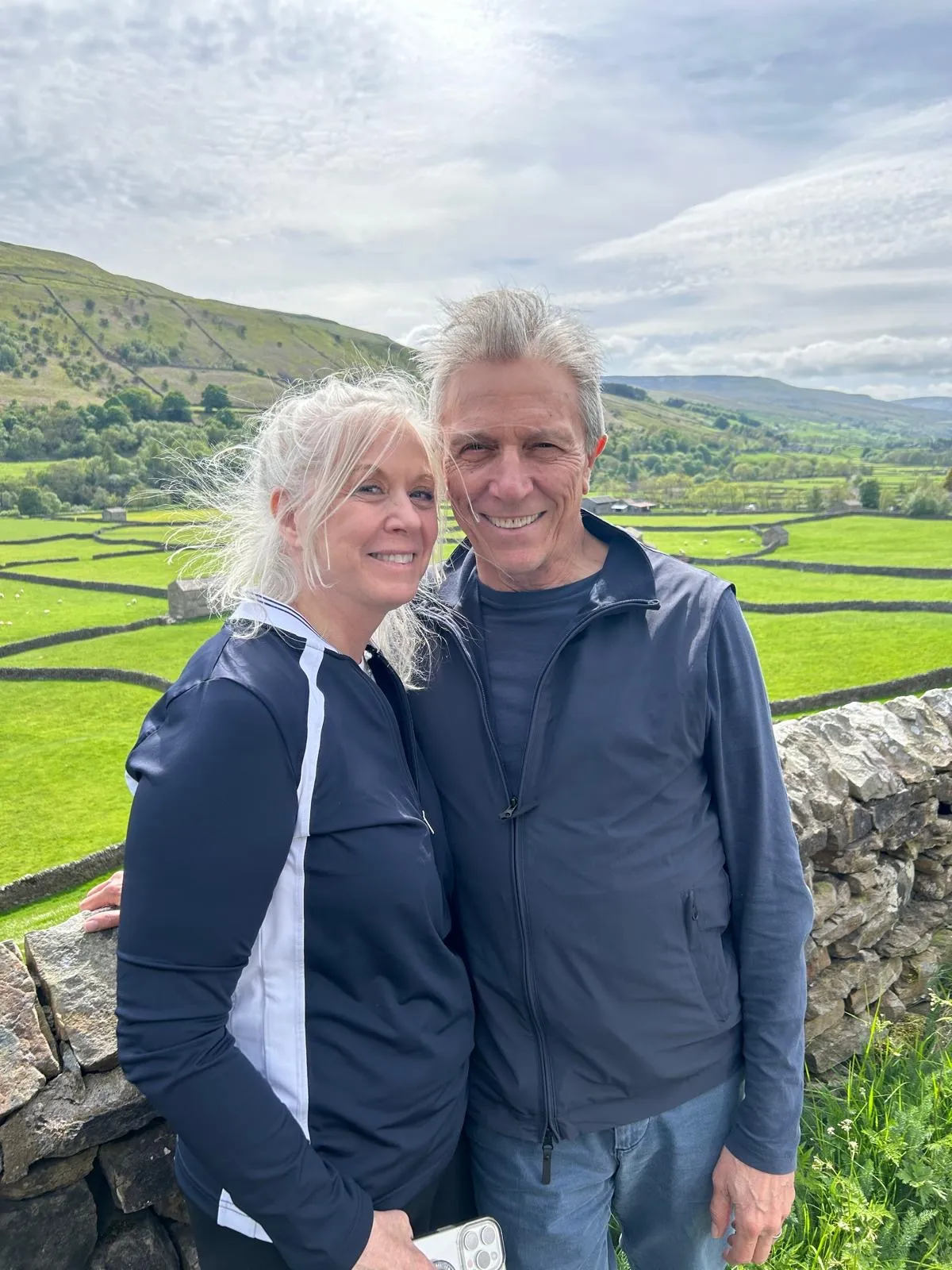 A couple enjoying the Yorkshire Dales on a private castles and villages day tour